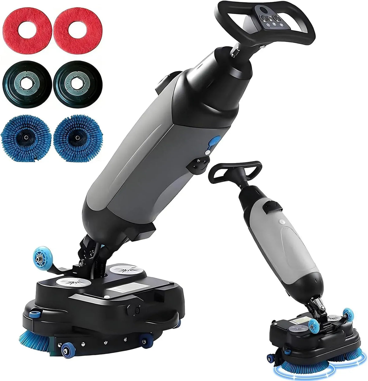 appareil électrique de nettoyage des sols, Nettoyeur, Brosse, 1200 m, grand réservoir, professionnel, gris