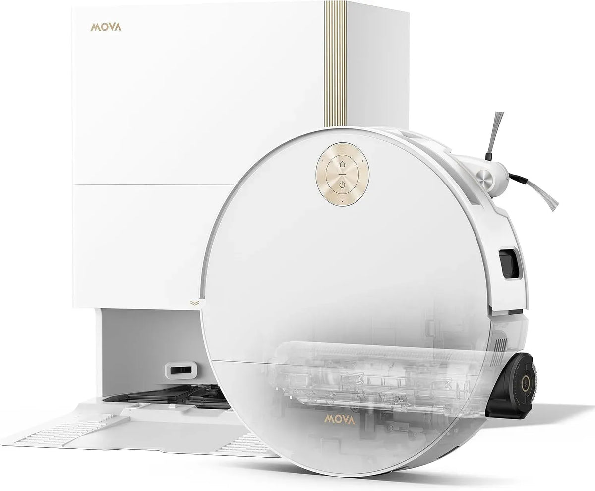 Robot aspirateur, MOVA S70, aspirateur robot, Station, Ultra Roller Robot aspirateur Laveur 32 000 Pa avec Lavage HydroForce