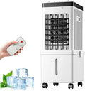 Climatiseur 3-en-1, 60cm, portable, 3 vitesses, grand réservoir, silencieux, amovible, blanc, Rafraîchisseur Silencieux pour Maison Bureau Chambre