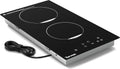 Plaque à induction, 30cm, 2 foyers, 3500 W, table de cuisson à induction, Boost, verrouillage, encastrable, minuteur, 9 Niveaux de Puissance