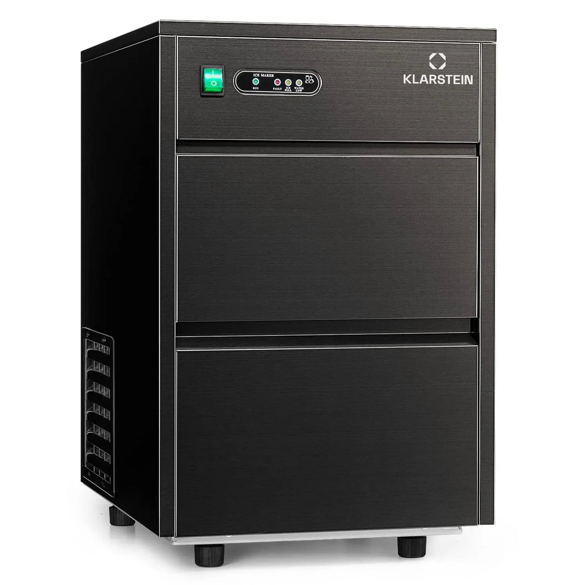Klarstein R600a Machine à glaçons, 1,3 L, 145 W, portable, acier inoxydable, Ice Maker Afichage LED, Capacité 20 kg, Stockage 3,5 kg