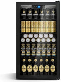 Réfrigérateur, 86 L, verre, Capacité 130 Canettes, 4 Étagères Réglables, Porte Vitrée, Mini Frigo Idéal pour Bar, Bureau et Maison