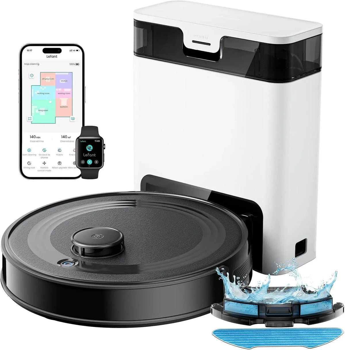 Lefant M2S Robot aspirateur, dimensions personnalisables, Évitement d'Obstacles PSD