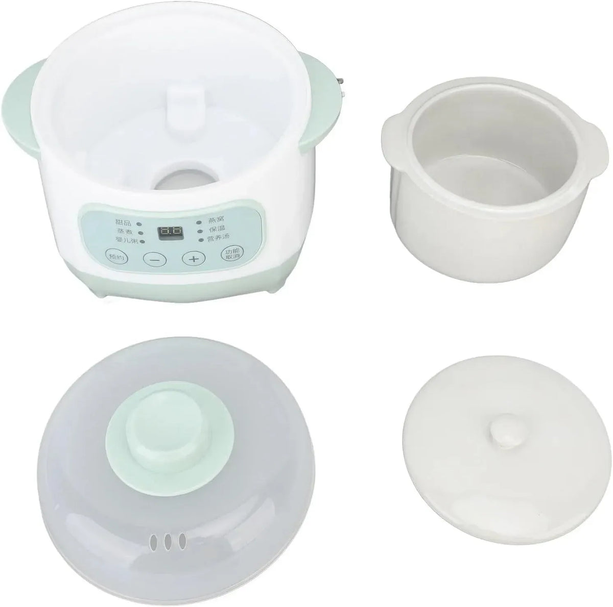 Ameublement Petite mijoteuse uniforme verte en céramique ABS compacte 1L minuterie