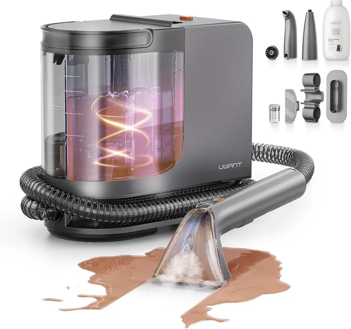 Aspirateur, Uwant B400, vapeur, Nettoyeur vapeur pour tapis, 18 kpa