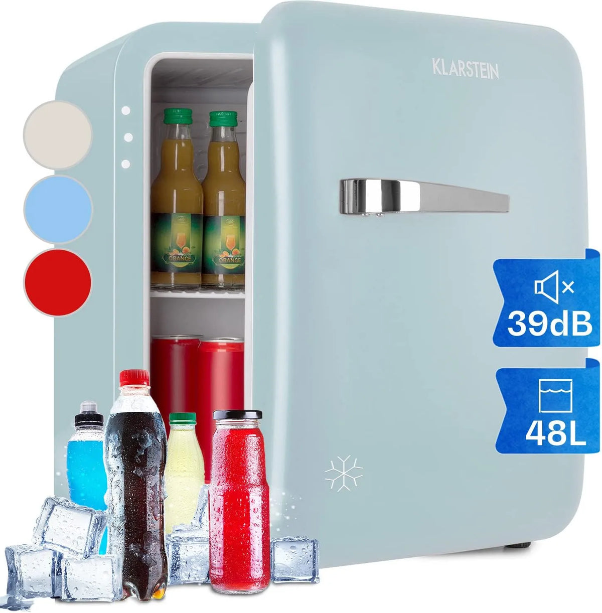 Klarstein Réfrigérateur, 48 L, 0 à 10 °C, silencieux, camping, Mini Bar
